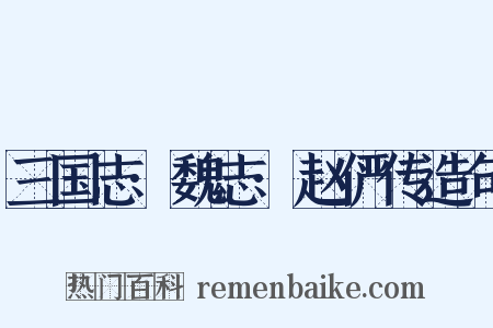 三国志·魏志·赵俨传造句是什么意思的图片